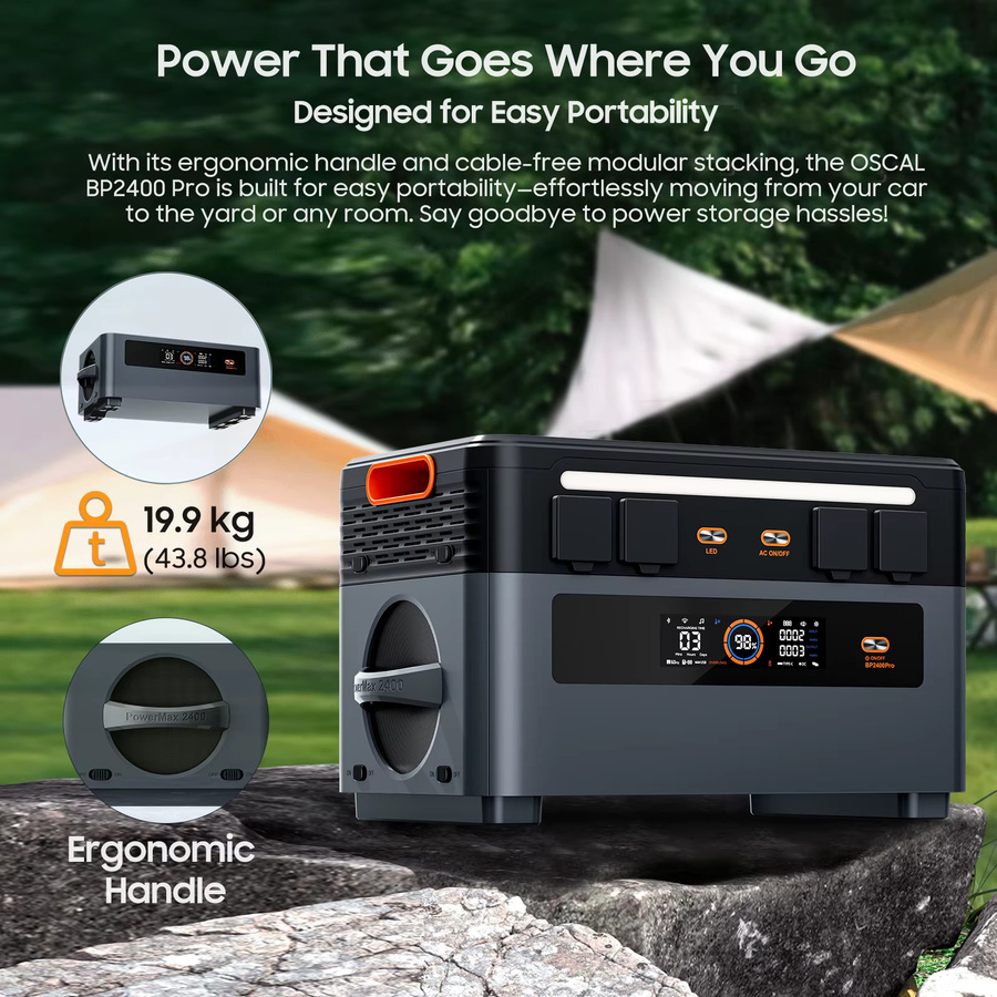 OSCAL BP2400PRO Batterie-Erweiterungspack zur Erhöhung der Energiespeicherkapazität für PowerMax2400 Pro - Bild 2