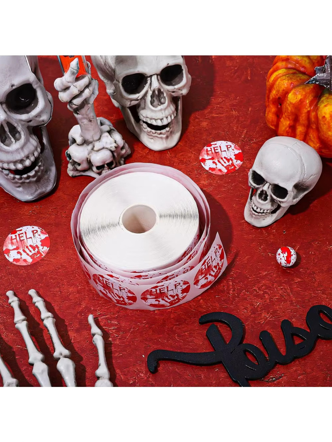 TYFYO Halloween Blut-Aufkleber in Rot, runde Papier-Dekorationsaufkleber für Umschläge und Partyzubehör, Durchmesser: 2,5 cm - Bild 5