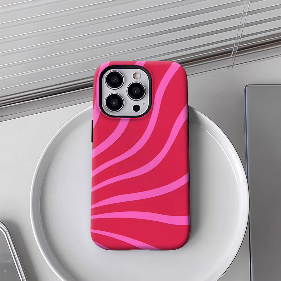 Pink Rays Handyhülle für iPhone 17 16 15 14 13 12 Pro Max Plus mit doppelschichtiger Rückseite in Pink von Potdemiel - Bild 4