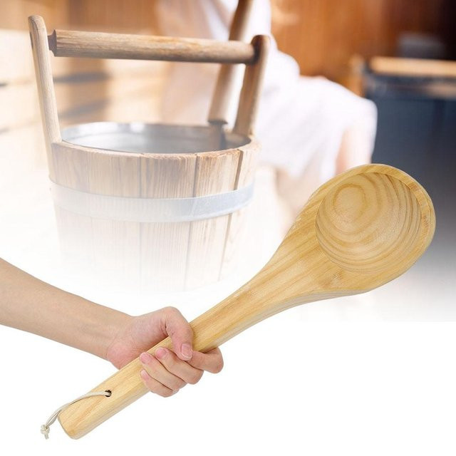 Handgefertigter Saunalöffel aus Holz von mfySpace in Beige - Bild 1