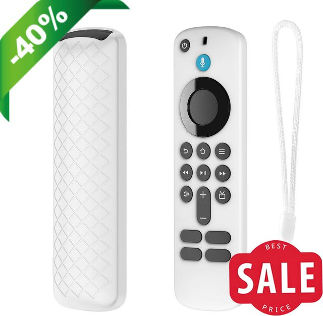 Rutschfeste Silikon-Schutzhülle für Fire TV Stick HD/4K Fernbedienung in Weiß - Bild 1