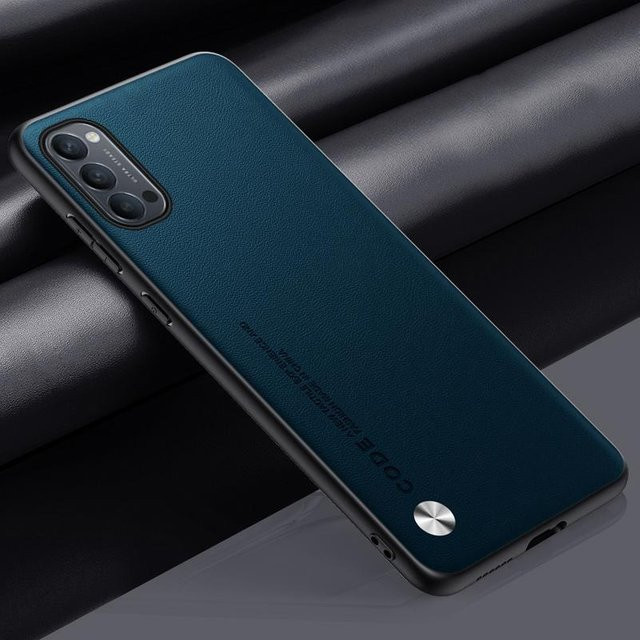 Stoßfeste Handyhülle aus PU Leder für OPPO Reno 4 Pro 5G in Grün - Bild 1