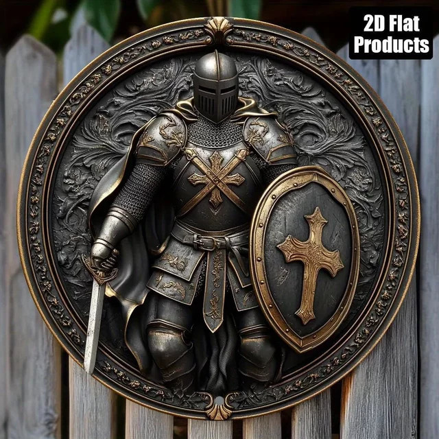 CIFBUY Spartacus Warrior Vintage Aluminiumschild als runde Wandkunst Plakette in Multicolour - Bild 1