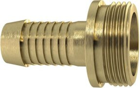 Riegler Schlauchverschraubung G1 1/4 x 25 mm, schwere Ausführung, flachdichtend, Messing goldfarben - Bild 1