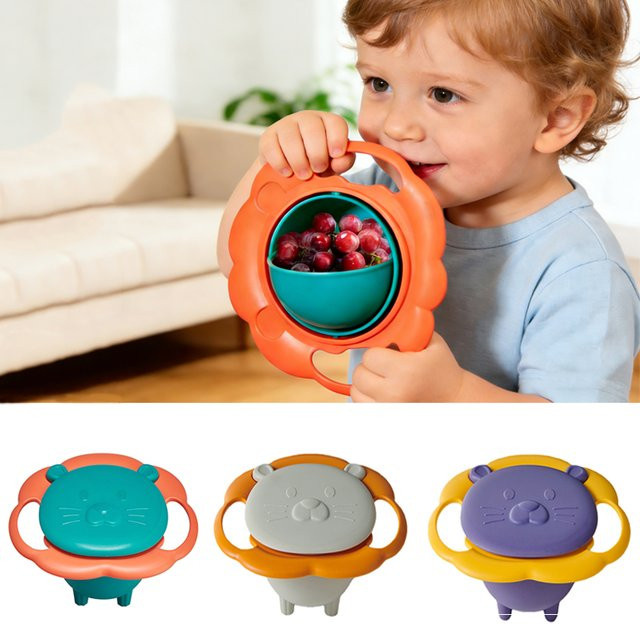 Auslaufsichere Baby-Gyro-Schüssel mit 360 Grad Rotation für Kinder - Bild 1