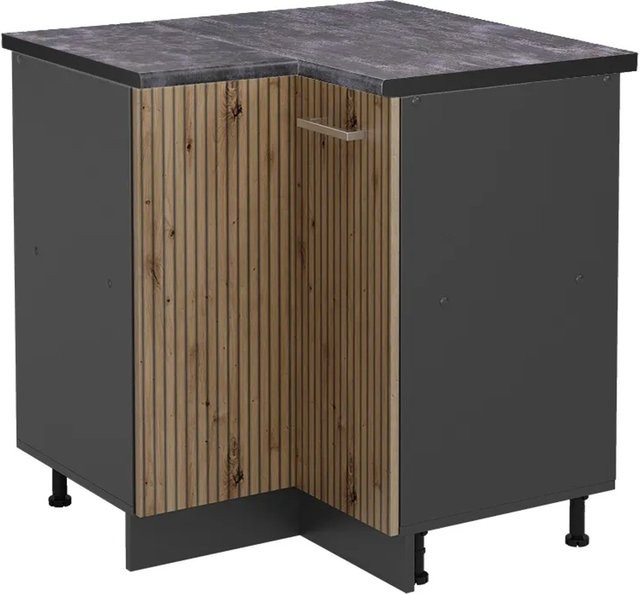 Vicco Eckunterschrank R-Line Küchenunterschrank in Artisan-Eiche und Anthrazit mit Scharniertüren, B/T/H: 75,6 x 60,0 x 81,6 cm - Bild 1