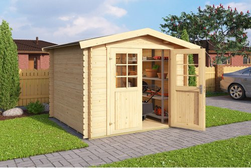 Mr. GARDENER Gartenhaus Dänemark aus Holz in Beige, B/H/T: 271,4 x 222 x 260 cm - Bild 1