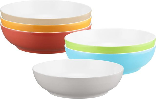Seltmann Weiden Liberty Pure Colors Foodbowls aus Porzellan, 6er Set, Mehrfarbig, Durchmesser: 25 cm - Bild 1