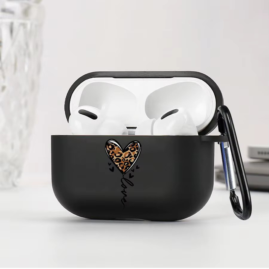 Schutzhülle mit Leoparden- und Herzmuster für Apple AirPods Pro in Schwarz - Bild 4