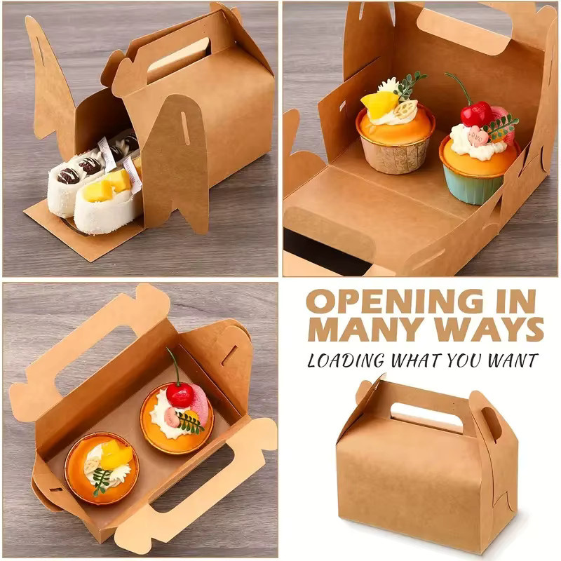 Set aus 10 oder 30 Pralinenschachteln aus Kraftpapier in Braun oder Weiß als DIY-Verpackungsbox für Party, Hochzeit oder Kuchen - Bild 2