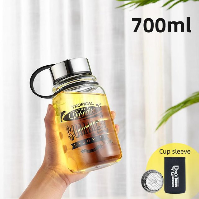 Bestbags Auslaufsichere Glas-Trinkflasche für Outdoor und Sport, Weiß, 400 ml bis 2000 ml - Bild 1