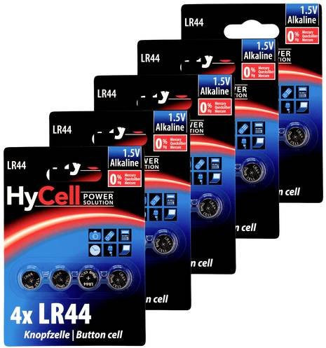Ansmann Knopfzellen-Set LR44 1.5V Alkali-Mangan, 20 Stück - Bild 1