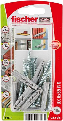 Fischer Universaldübel UX 6 x 35 mm aus Nylon in Grau - Bild 1