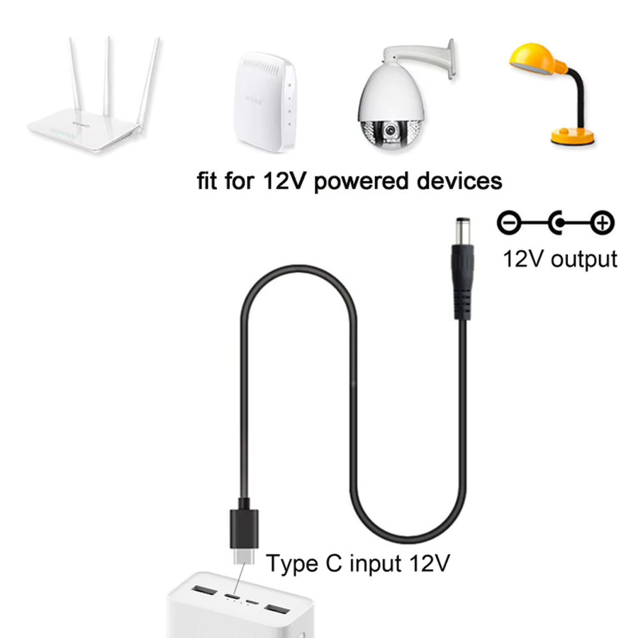 LAIMANEI USB-C auf DC5525 Ladekabel PD100W Typ-C zu DC-Stromadapter Konverter für Laptop und WLAN-Router, Schwarz - Bild 4