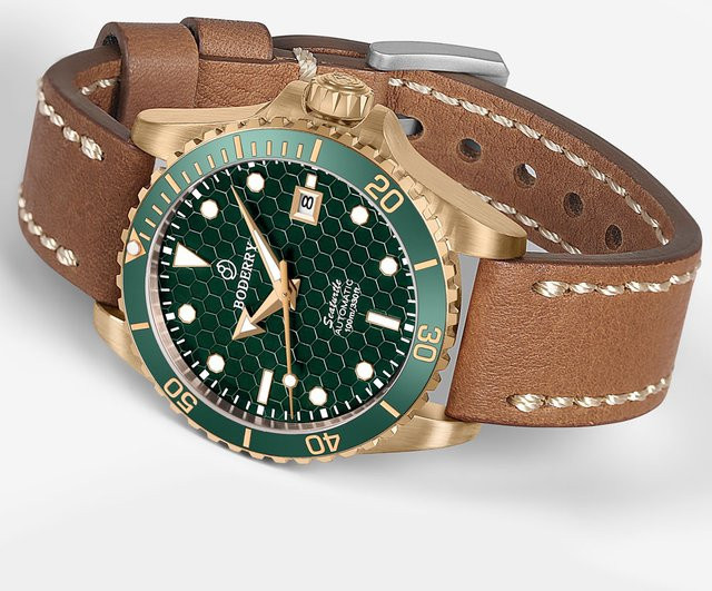 BODERRY Armbanduhr Automatik, Bronze, 40 mm, Herren, Saphirglas, 10 ATM - Bild 1
