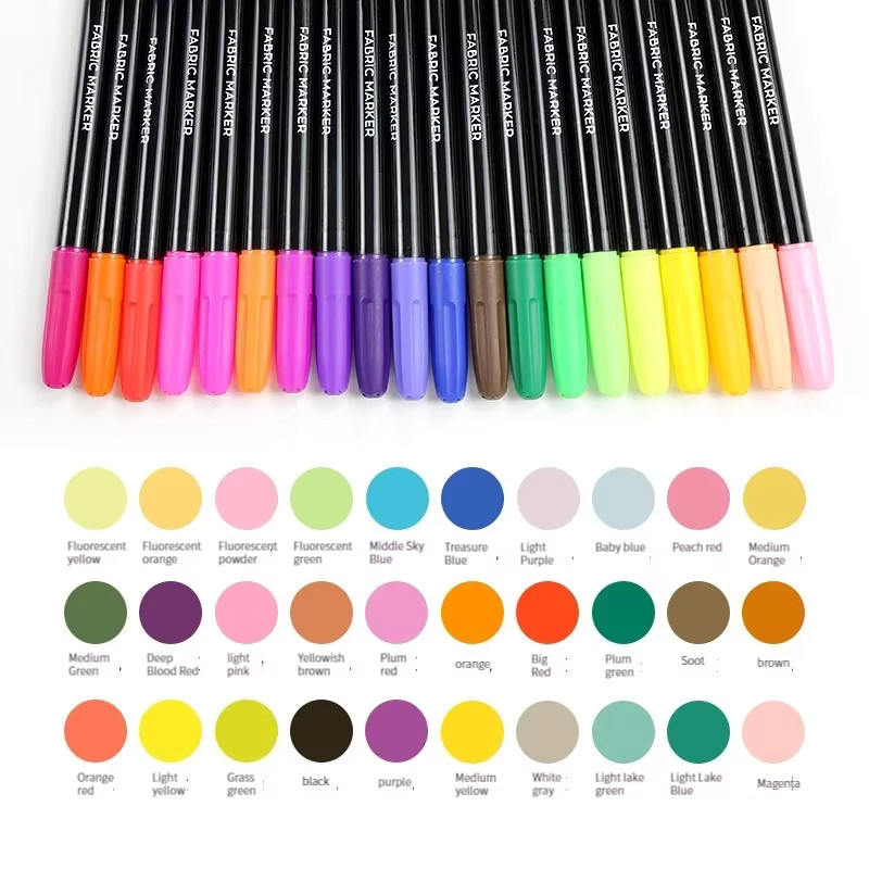 12er Set Textilmarkierungsstifte in Multicolour, wasserfeste Permanentstifte für DIY-Kleidung, Kunst und Graffiti - Bild 4