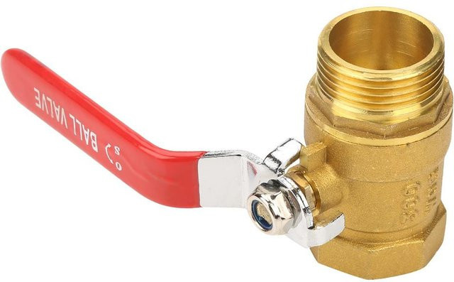 Fishine Kugelhahn aus Messing mit Hebelgriff, gebürstetes Messing, Innen- und Außengewinde 1 BSP DN25 - Bild 1