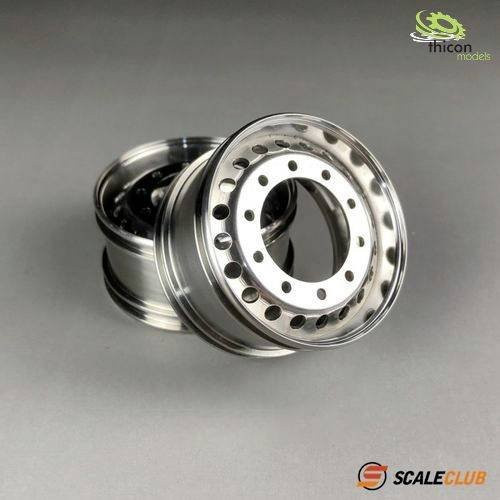 ScaleClub 1:14 Felgen aus Edelstahl in Schwarz, 1 Paar, Durchmesser: 22 mm - Bild 1