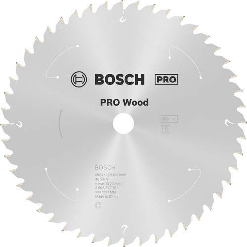 Bosch Hartmetall Kreissägeblatt Standard for Wood für Akkusägen, Durchmesser: 184 mm, Bohrung: 16 mm, 48 Zähne - Bild 1