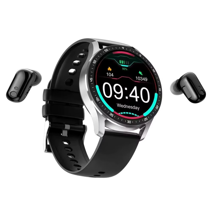GEJIAN X10 2-in-1 Smartwatch mit TWS Bluetooth-Ohrhörern, Fitnessuhr mit Herzfrequenz- und Blutdruckmessung, Schwarz oder Silber - Bild 2