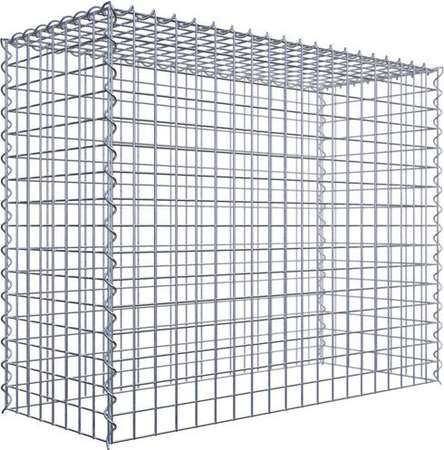 Gabiona Anbaukorb Typ 3 aus Stahl, silbergrau, B/T/H: 80 x 40 x 100 cm, Maschenweite: 5 x 5 cm - Bild 1