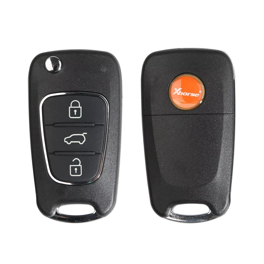Xhorse XKHY22EN Ersatz für XKHY02EN Kabelgebundener Fernschlüssel für Hyundai Klappschlüssel mit 3 Tasten, Schwarz, 5er Set, Kompatibel mit VVDI MINI Key Tool, Englische Version - Bild 3