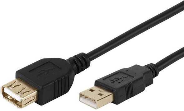 Vivanco USB 2.0 Verlängerungskabel USB-A auf USB-A, Schwarz, 2 m - Bild 1