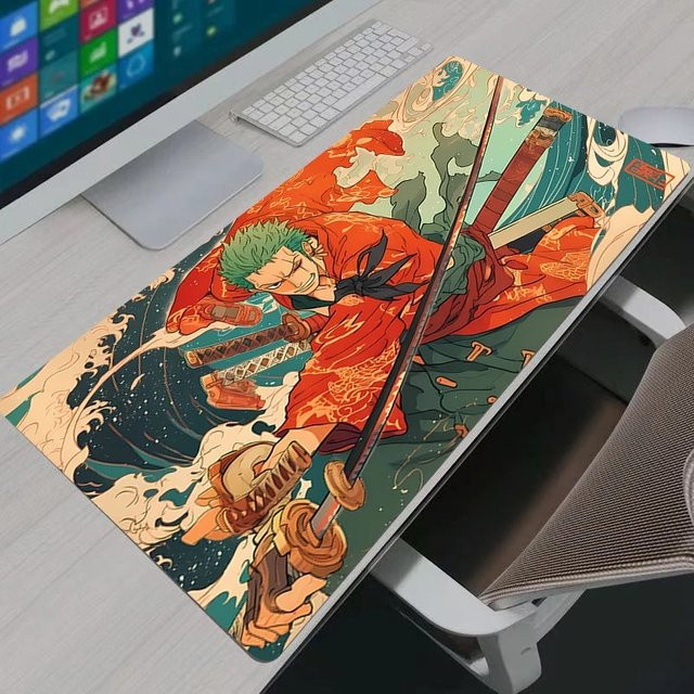 Bandai One Piece Zoro Anime Gaming Mousepad in Multicolour für PC und Schreibtisch - Bild 1