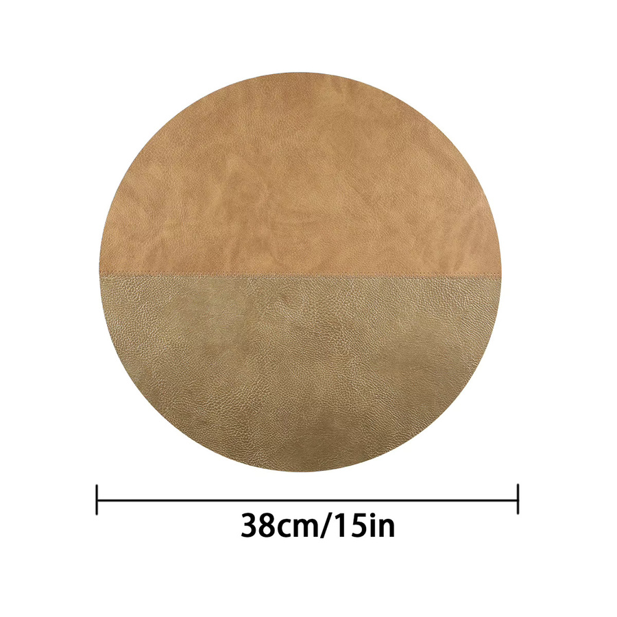 4er-Set Tabletex Leder Tischsets in Mehrfarben, runde Untersetzer für dein Esszimmer, Durchmesser: 38 cm - Bild 2