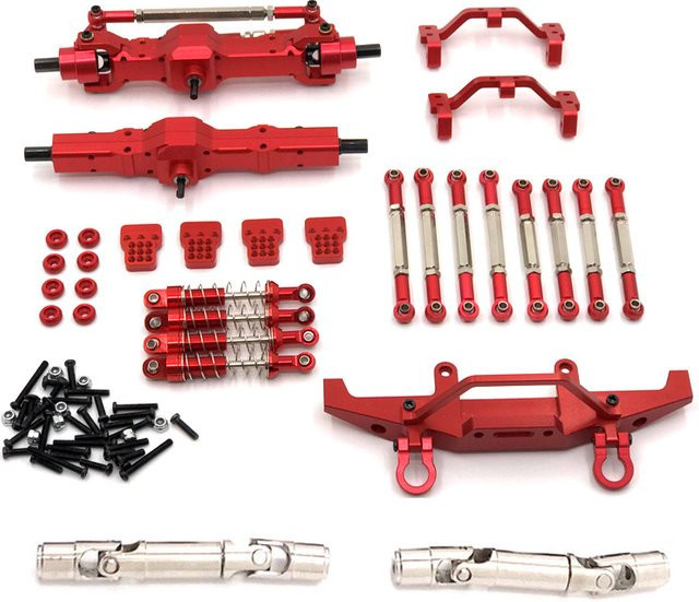 WPL C24-1 Metall Vorder- und Hinterachse Chassis Link Rod Pull Rod Mount Stoßdämpfer Set, 1/16, Zubehör - Bild 1