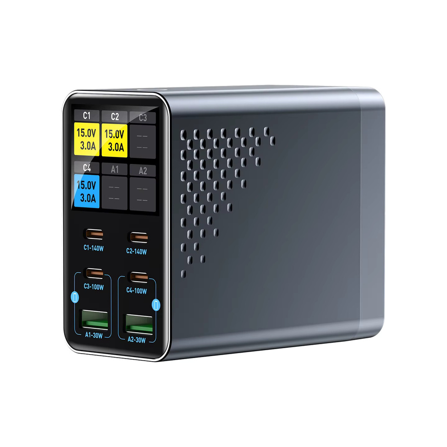 Deepartner 140W GaN Smart Multi-Port Desktop-Ladegerät mit digitaler Anzeige für Handys und Tablets - Bild 5