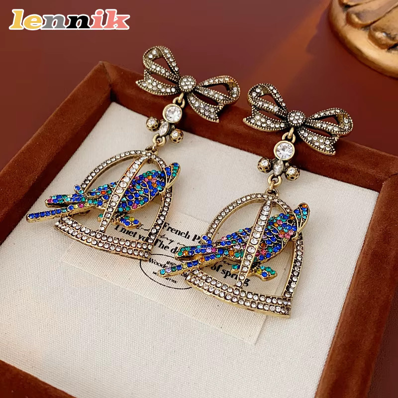 LENNIK Ohrringe, Silber, Diamant, Zirkonia, Damen, Vintage - Bild 3