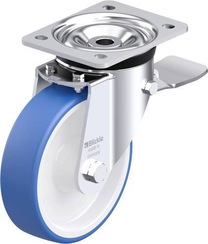 Blickle Stahlblech-Lenkrolle LK-POTHS 160XR-ST in Blau, Rad-Durchmesser: 160 mm, Tragfähigkeit: 400 kg - Bild 1