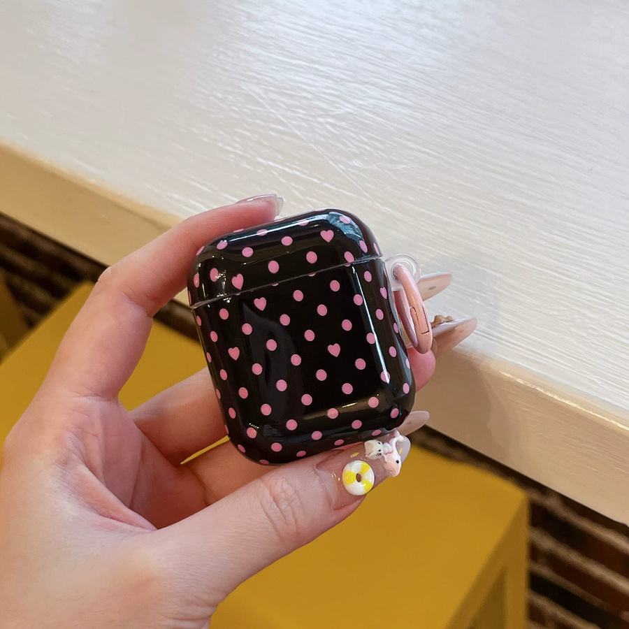 Apple AirPods Schutzhülle mit Polka-Dot-Muster in Schwarz, Rosa, Blau und Grün für AirPods 1 2 3 4 Pro Pro2 Pro3 - Bild 2