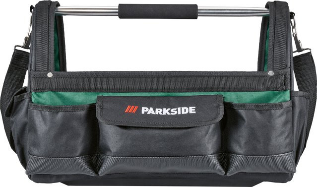 Parkside Werkzeugtasche aus Polyester in Schwarz-Grün mit Tragegurt - Bild 1