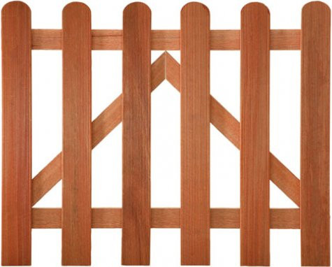 Gartentor aus Hartholz für Staketenzaun, Maße: H: 100 cm, B: 80 cm - Bild 1