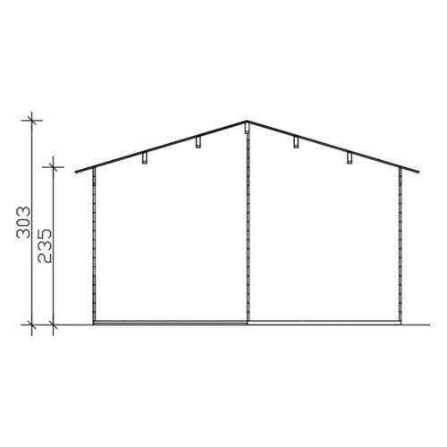 Skan Holz Gartenhaus Utrecht Blockbohlenhaus aus Nordischer Fichte, Farbe: natur, B/H/T: 460 x 303 x 380 cm - Bild 4