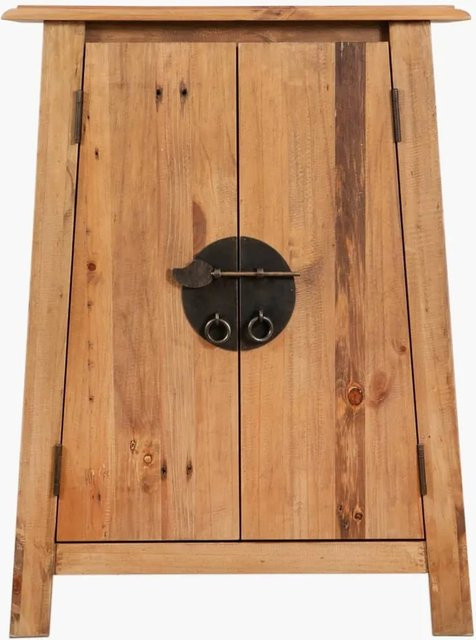 vidaXL Badezimmerschrank aus Massivholz Kiefer in Braun, Wandmontage, B/T/H: 59 x 32 x 80 cm - Bild 1