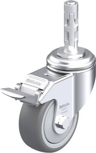 Blickle LKRA-TPA 80KF-11-FI-E11 Lenkrolle mit Feststeller, Rad-Durchmesser: 80 mm, Tragfähigkeit: 100 kg, Farbe: Grau/Silber - Bild 1