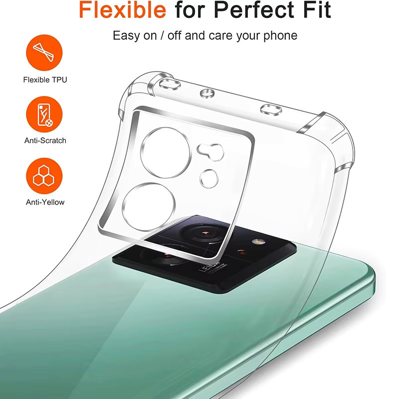 Stoßfeste Silikon Schutzhülle für Xiaomi Mi 13 Lite, 13T Pro, 13T Ultra und Xiaomi 13 in Transparent - Bild 4