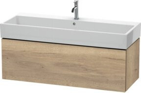 Duravit L-Cube Waschtischunterschrank wandhängend mit 1 Auszug in Weiß und Braun, B/T/H: 118,4 x 45,9 x 39,4 cm - Bild 1