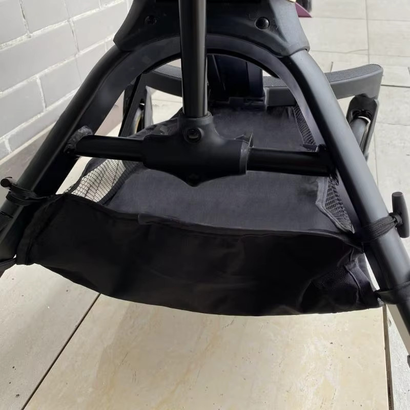 Tragbare Kinderwagen-Organizer-Tasche aus schwarzem Oxford-Stoff als Aufbewahrungskorb und Zubehör für Neugeborene und Kleinkinder - Bild 3