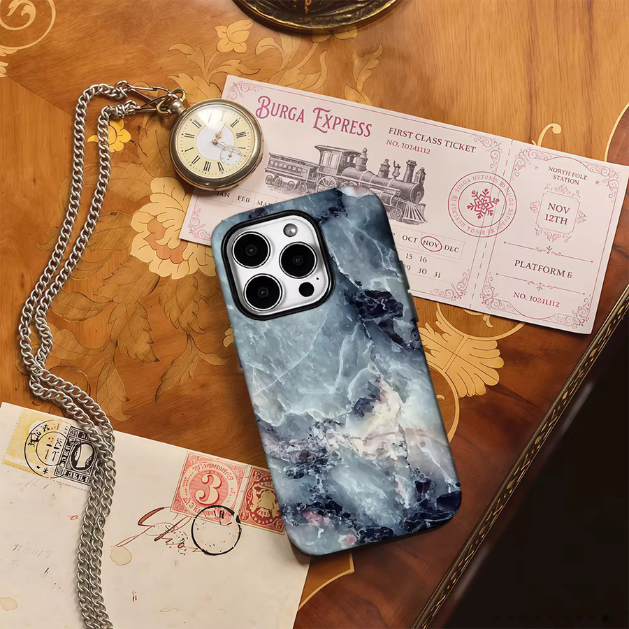 Potdemiel Tiefsee Handyhülle für iPhone in Blau mit doppelschichtiger Rückseite - Bild 4