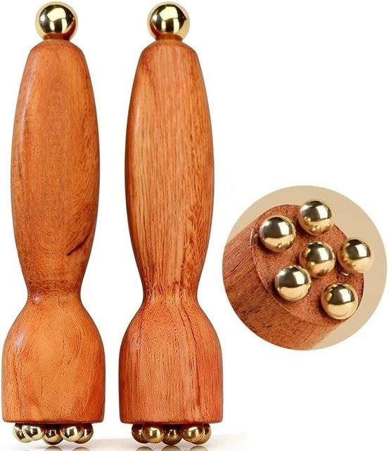 DUTRIEUX Gua Sha Werkzeug aus Messing & Rosenholz, Unisex - Bild 1