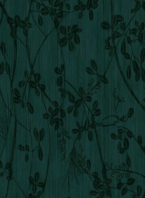 Eijffinger Tapete Emerald in Grün mit Blumen und Zweigen aus Vinyl - Bild 1