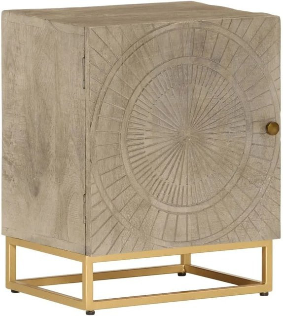 vidaXL Nachttisch aus Massivholz Mango und Eisen in Braun, B/T/H: 40 x 30 x 50 cm - Bild 1