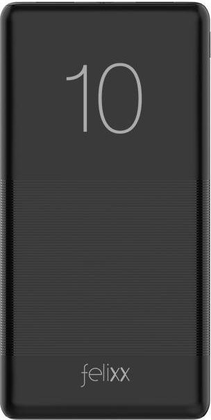 Powerbank Pro-10 felixx in Schwarz mit 10.000 mAh Kapazität und USB-A sowie Micro-USB Anschlüssen - Bild 1