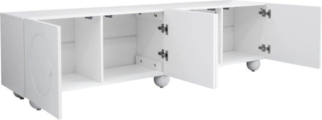 okwish TV-Schrank mit TV-Paneel für dein Wohnzimmer in Weiß, B/T/H: 180,5 x 38 x 50 cm - Bild 1