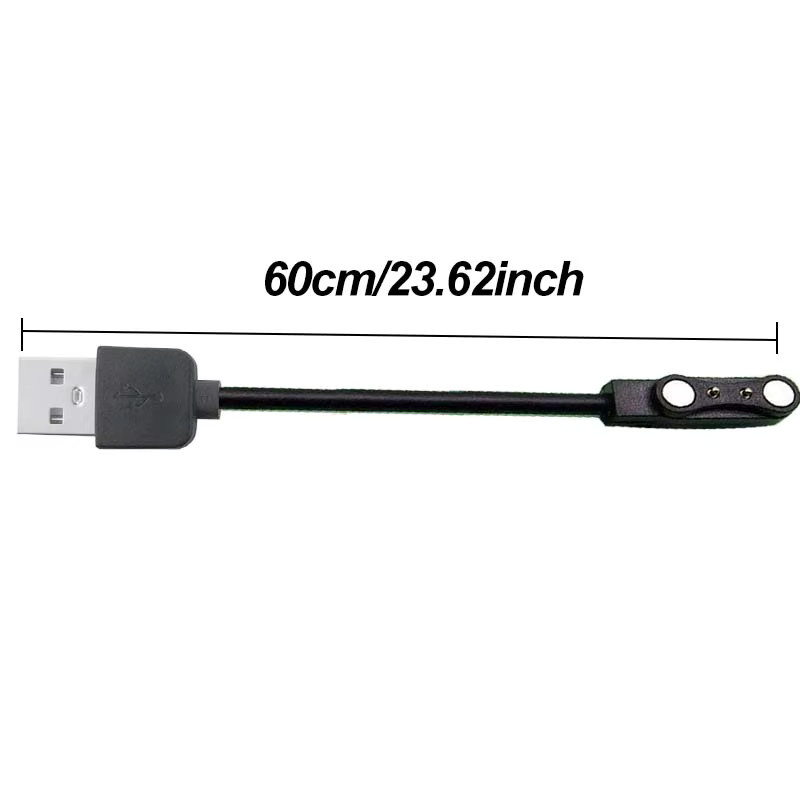 2Pin USB-Ladekabel in Schwarz für Xiaomi Haylou RT LS05S, YAMAY SW022, MI IMILAB KW66, Haylou Sloar LS05 und Ticwatch CXB01 Smartwatch-Ladegerät - Bild 2