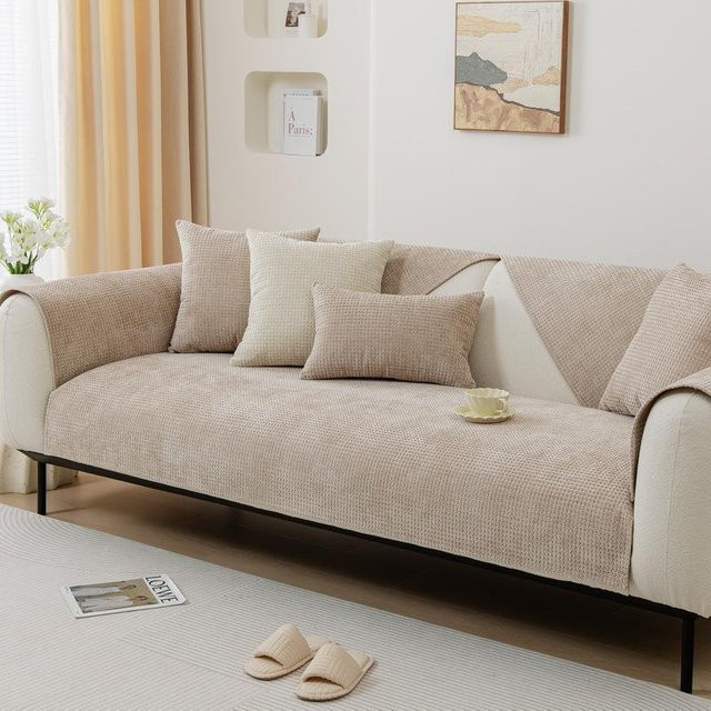 Rutschfeste High-End Sofabezüge und Kissenbezüge von Super Six aus Chenille und Mikrofaser, B/H: 120 x 90 cm - Bild 1